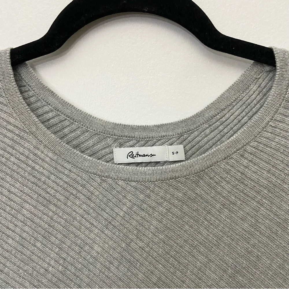 Gray Knit Asymmetrical Tunic Sweater - Picture 3 of 8